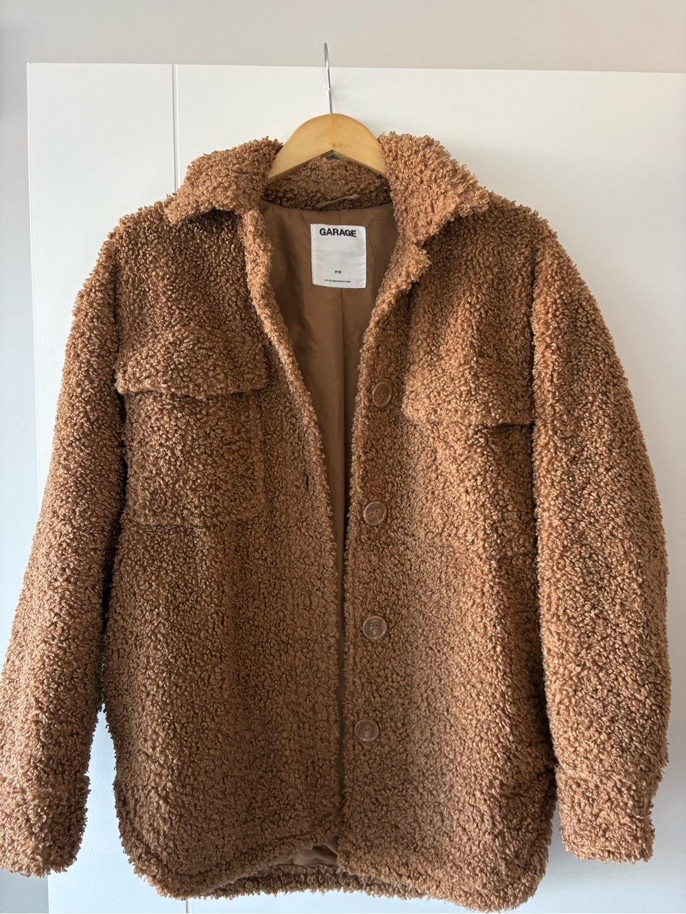 Garage Teddy Jacket in Brown Size Small